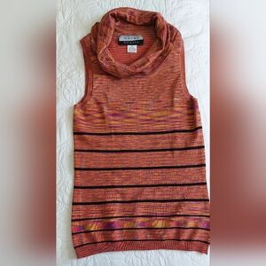 Women's Multicolor Psychedlic Pattern Stretch Silk Cowl Neck Top